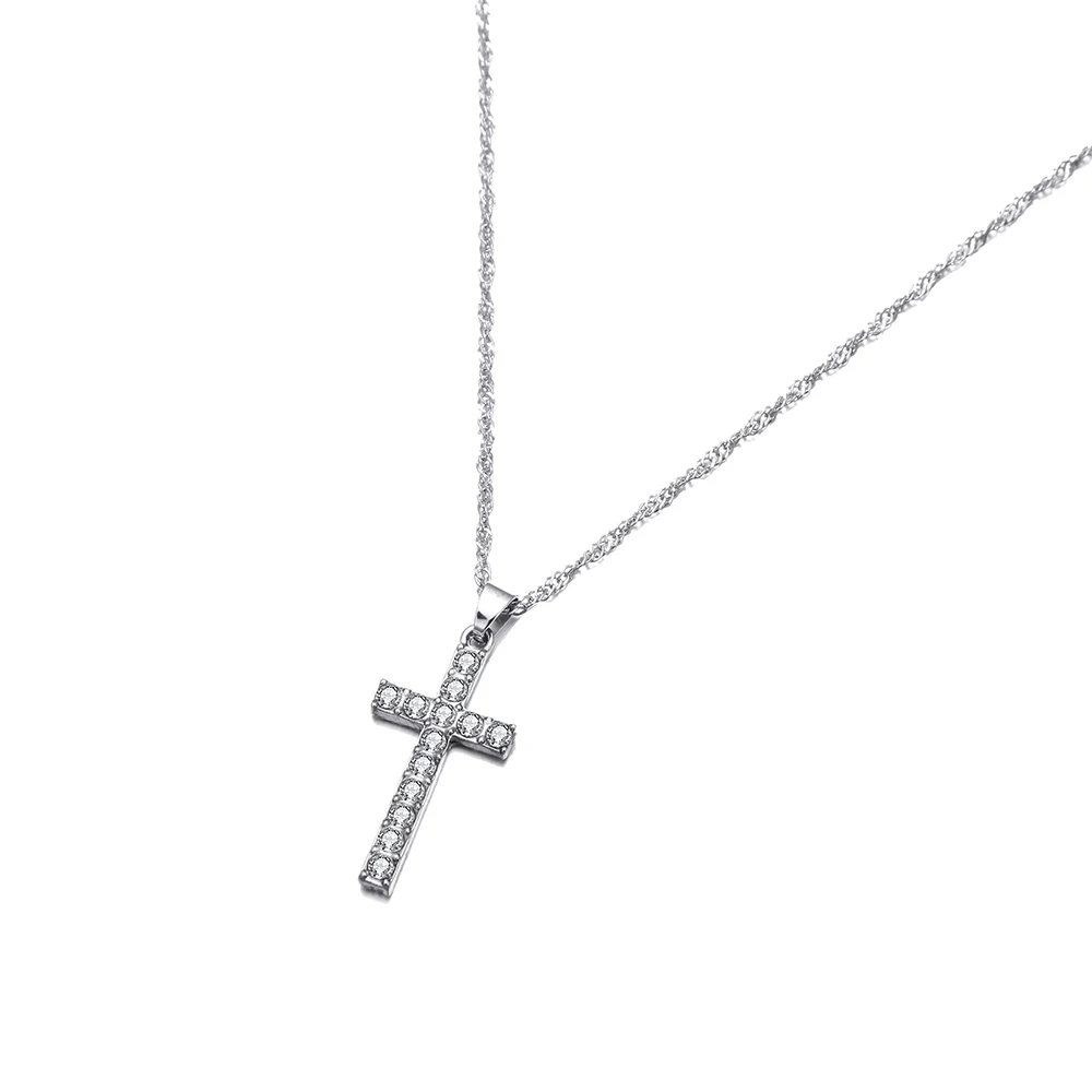 2021 Korean New Trendy Snake Chain Necklace Unisex Statement Cross Crystal Pendant for Women Men Hip Hop Jewelry | Украшения и