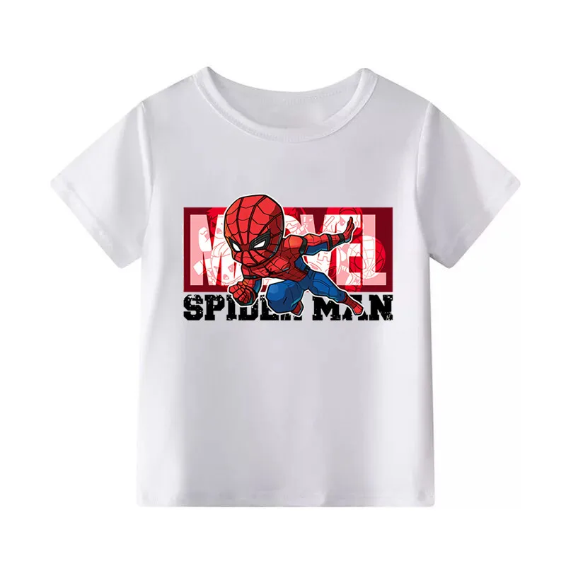 Коллекция года, Детская футболка с героями мультфильма «Мстители Marvel», «Железный человек», «Капитан Америка», «Человек-паук», «Локи» забавная футболка для мальчиков и девочек детская одежда