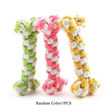 Pet Dog Puppy Cotton Chew Knot Toy Durable Braided Bone Rope Creative Dog Toys Cat Toys Teeth Cleaning Supplies Pet Accessories