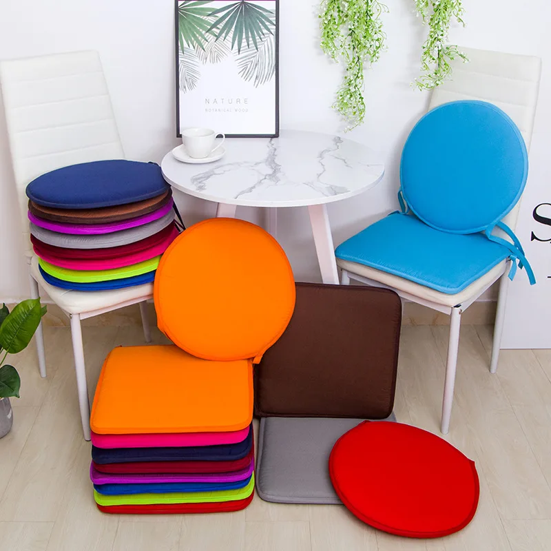 Cojín de asiento para silla de colores sólidos, almohada decorativa