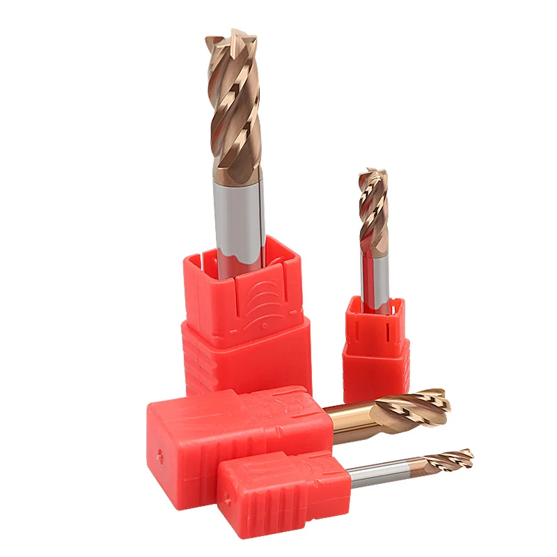 

1pcs HRC55 4 Flutes R0.2 R0.3 R0.5 R1 round nose bull mill Solid Carbide endmill CNC Milling Cutter Tungsten Steel C Router Bits