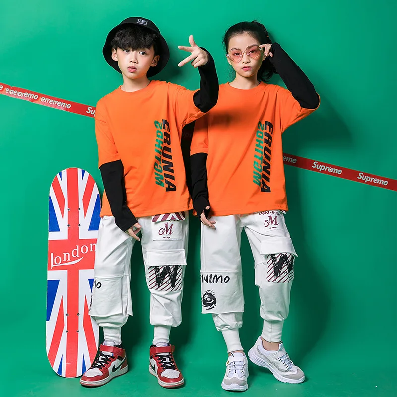 

Children Hip Hop Childrenswear BOY'S Hip Hop Clothing Children Hiphop Costume GIRL'S Loose-Fit Clothes Fashion Autumn