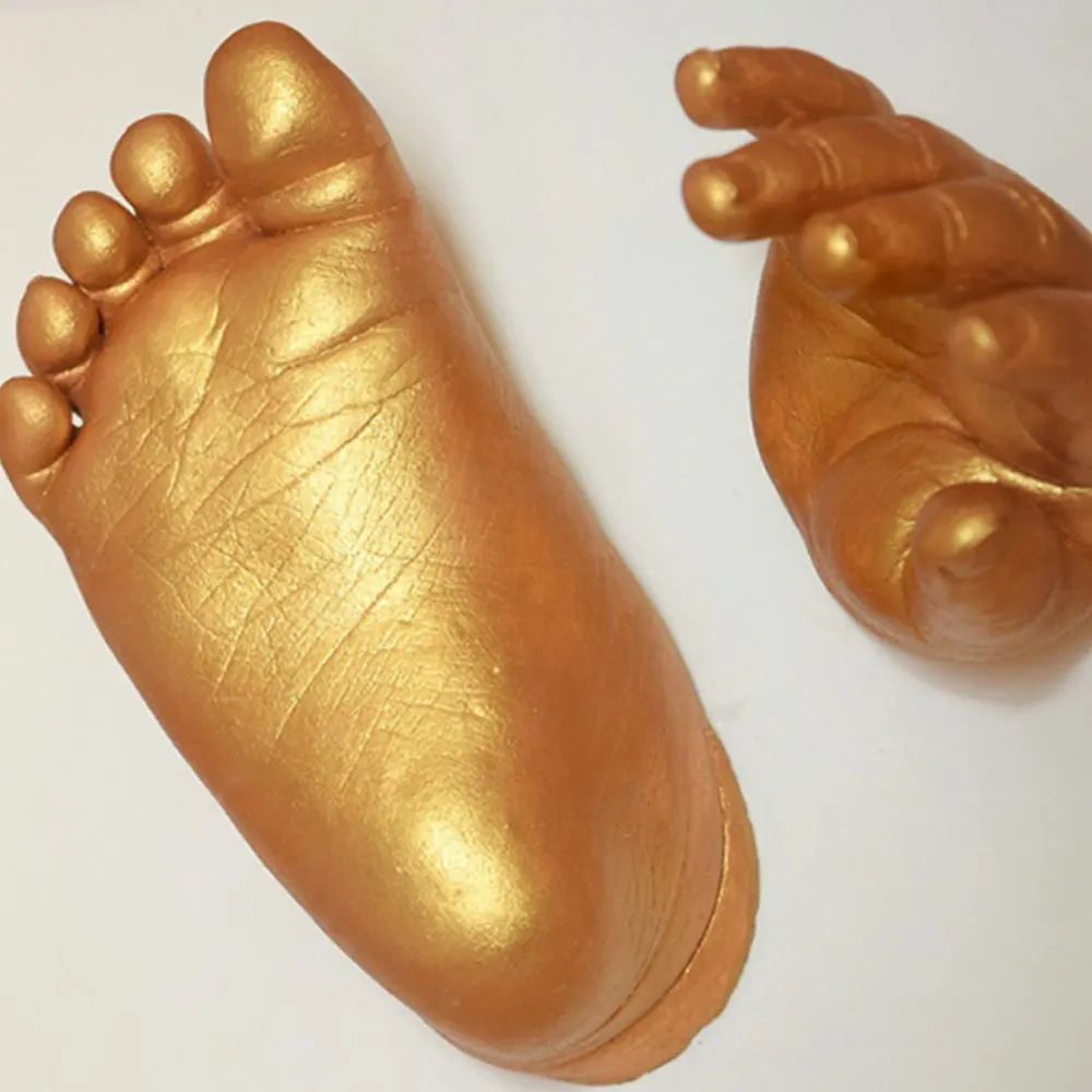 Белый отпечаток ноги младенца прессформы Handprint 3D грязь на руках гипсовый порошок День матери украшают клонирование порошок модель для рук и ног пара