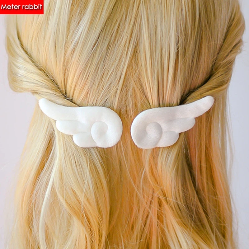 Conjunto de accesorios para el cabello de alas de Ángel de Anime, tarjeta de cosplay, Captor Sakura, horquilla de pelo de felpa para niña, pinzas para el pelo para niña