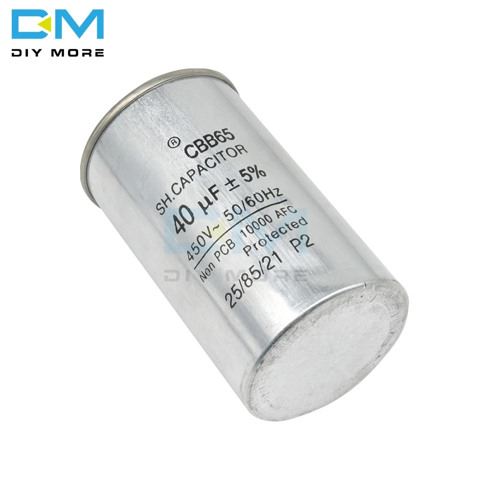 CBB65 40 мкФ 450V конденсатор переменного тока компрессор для кондиционера пусковой конденсатор для стиральной машины высокое питание освещение светильники