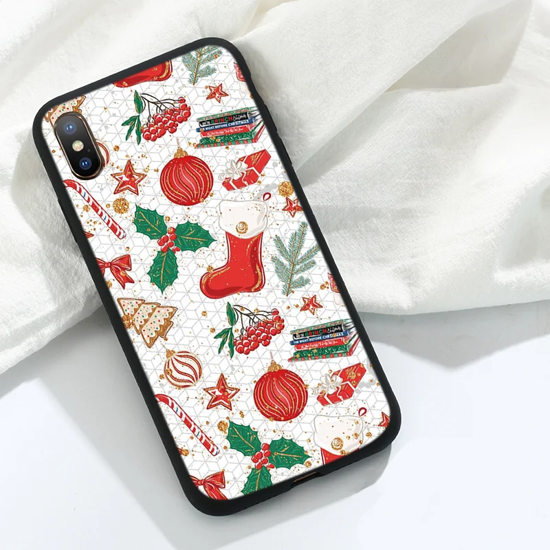 Роскошный силиконовый чехол для iPhone 11 Pro XS Max X XR из ТПУ с изображением рождественской елки чехол для iPhone 7 8 6 6S Plus 5 5S SE