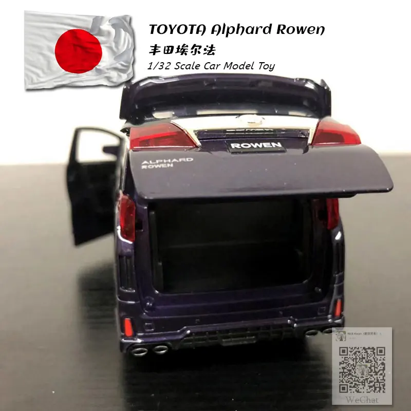 JK 1/32 Scale Sound&Light Car Model Toys TOYOTA Alphard Rowen MPV Diecast Metal Pull Back Car Model Toy For Gift,Kids,Collection