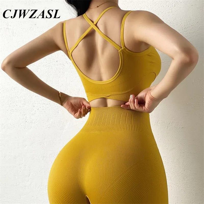 

Ladies Yoga Seamless High Support Gym Bra Workout Bra Comfortable Breathable Double Straps Running Fitness Sports Top