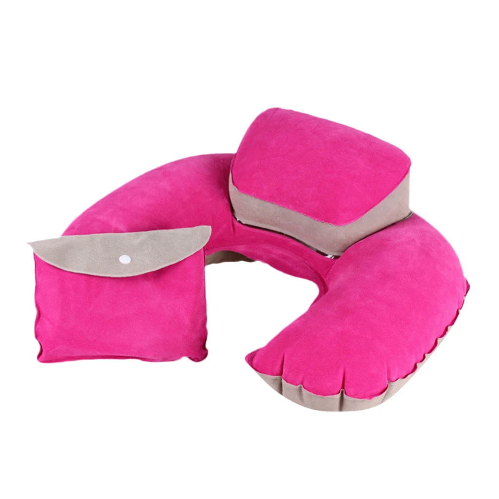 Travel Plane Inflatable U Shape Pillow Comfortable Neck Head Rest Air Soft Cushion Camp Sleeping Gears for Camping Hiking