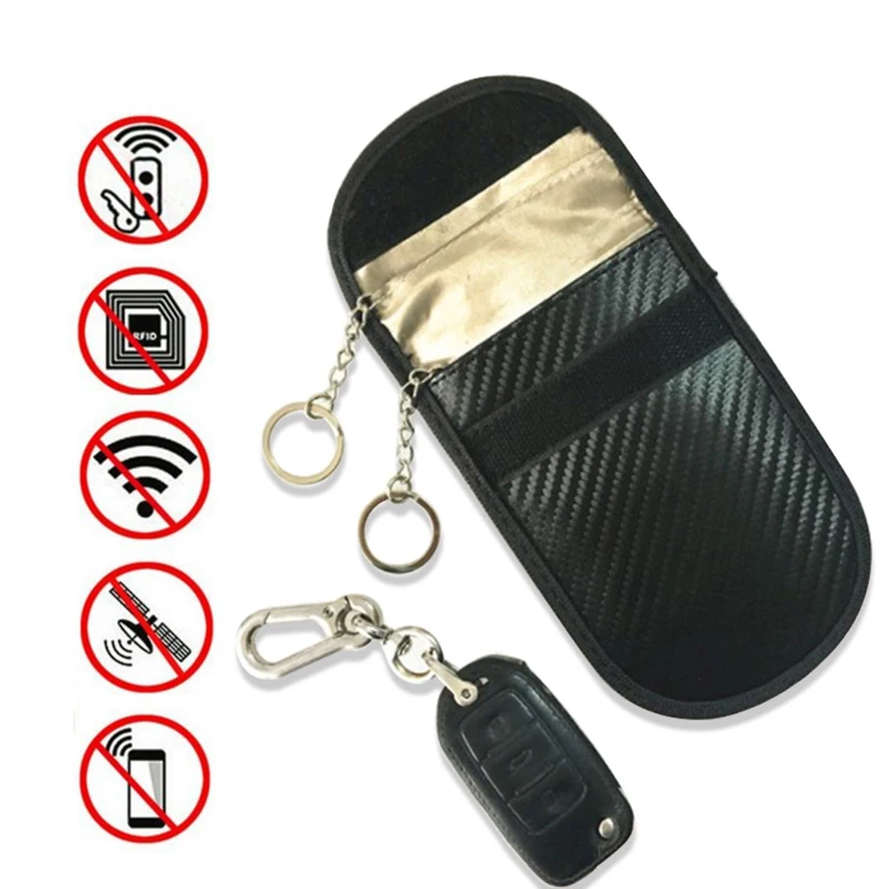 Дистанционные ключи RFID электромагнитное Экранирование сумки Faraday Keyless входной чехол для автомобильных ключей чехол FOB сигнальный блок протектор BAG1030