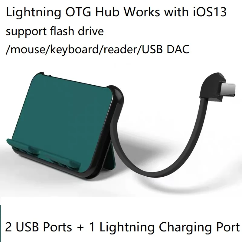 Адаптер Meenova Lightning Hub для iPhone iPad 2 порта USB + зарядный порт кабель iOS13 OTG флэш