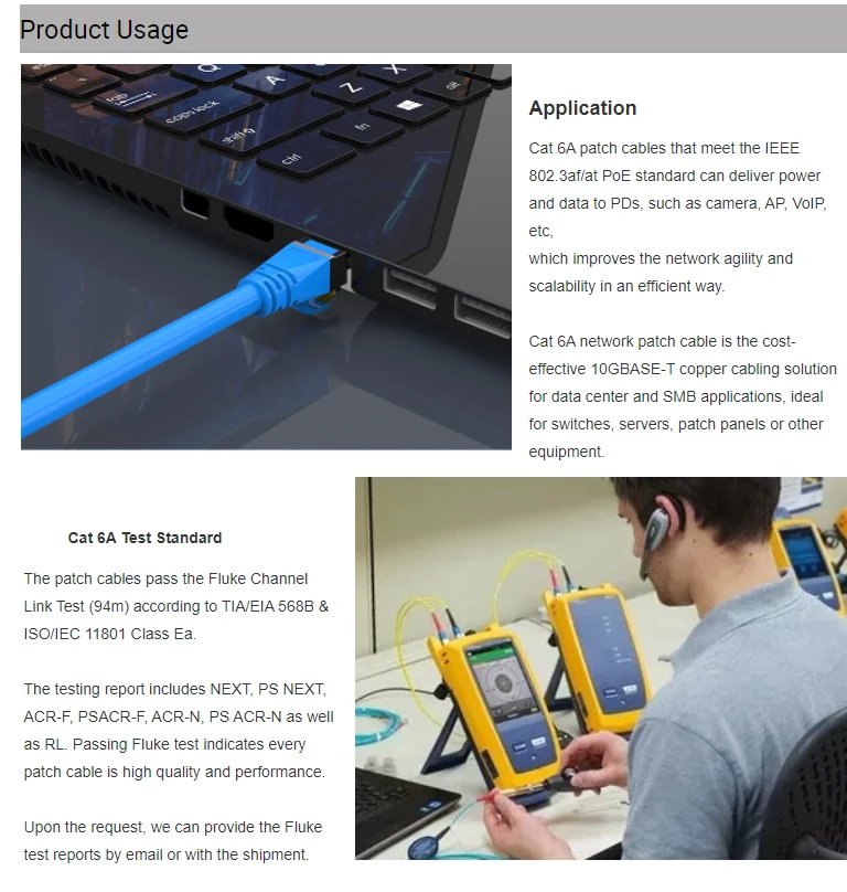 Pack of 5 - 10G CAT6A SFTP Shielded RJ45 Patch Cords - LSOH Ethernet Snagless Patch Leads (0.25/0.5/1/2/3/5/10M) Description Image.