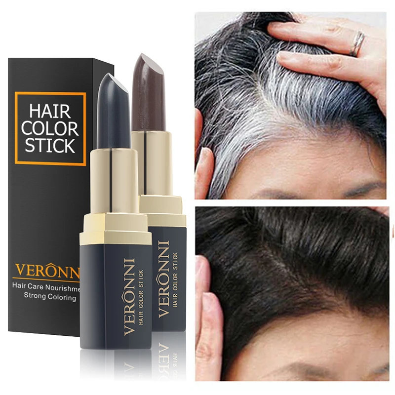 Veronni One-time Hair Dye Instant Gray Root Coverage Hair Color Modify  Cream Stick Temporary Cover Up White Hair Colour Dye  - Hair Color -  AliExpress