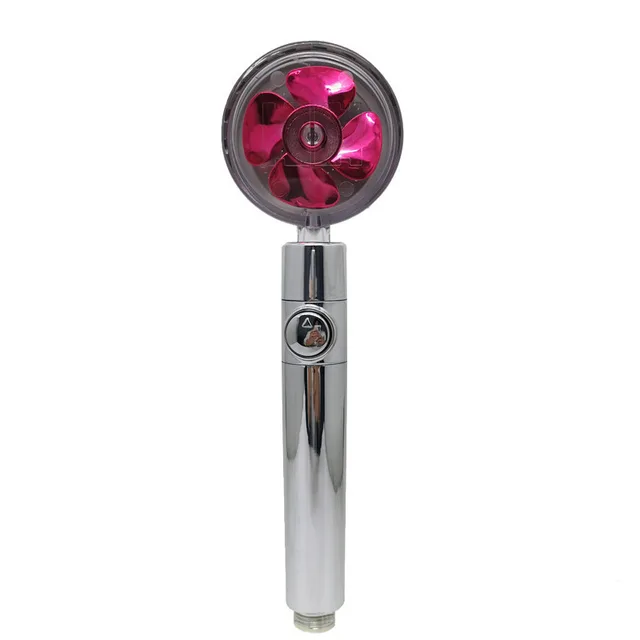 Zhang Ji New Style Turbine Spiral Outlet Water Turbocharged Shower Head 360 Rotating High Pressure Handheld Shower Nozzle Orange
