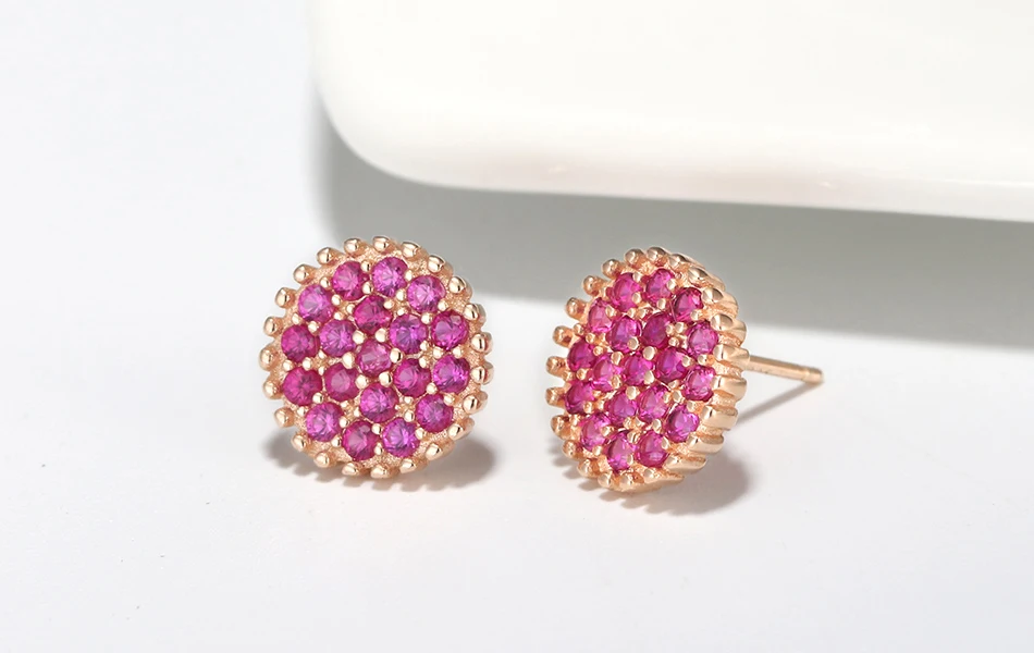 ORSA JEWELS новейший цветок серьги гвоздики AAAA розовое золото циркон Настоящее серебро 925 пробы женские серьги Элегантные ювелирные изделия SE161