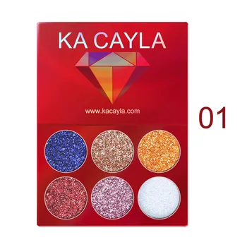 

Professional 6 Colors Glitter Eye Shadow Diamond Sequined Eyeshadow Palette Matt Waterproof Cosmetic Set Glitter TSLM1