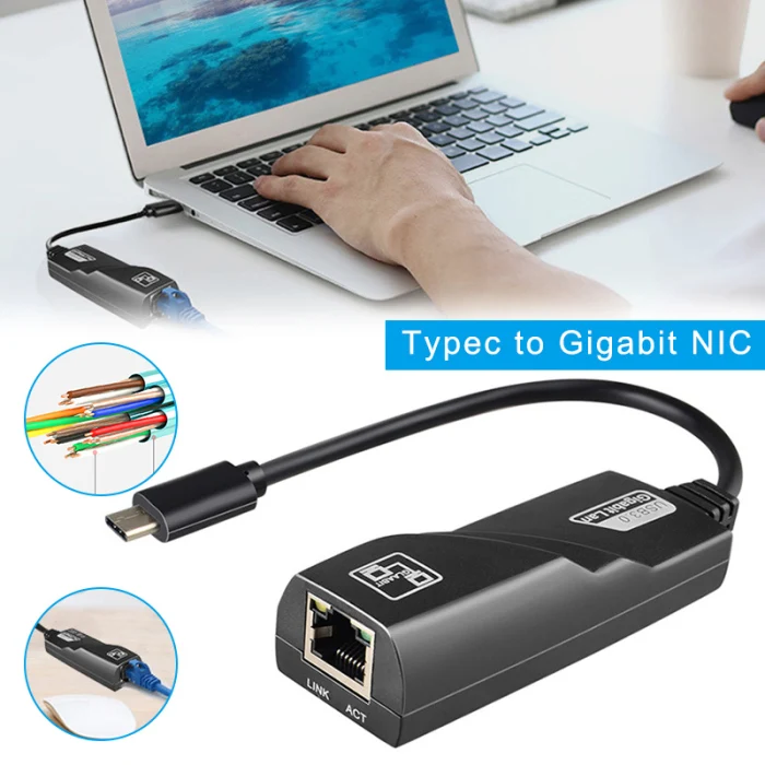 Тип C к RJ45 Gigabit 1000M сети Ethernet адаптер для ноутбука домашний офис VDX99