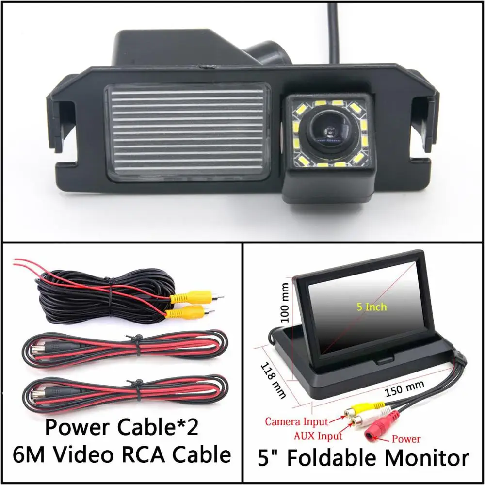 Cam N 5 inch Fold 12 Светодиодный светильник заднего вида для kia plcanto Morning Rio 3 Soul MK1 MK2 Niro DE автомобильная парковочная камера заднего вида ночного видения - Название цвета: Cam N 5 inch Fold