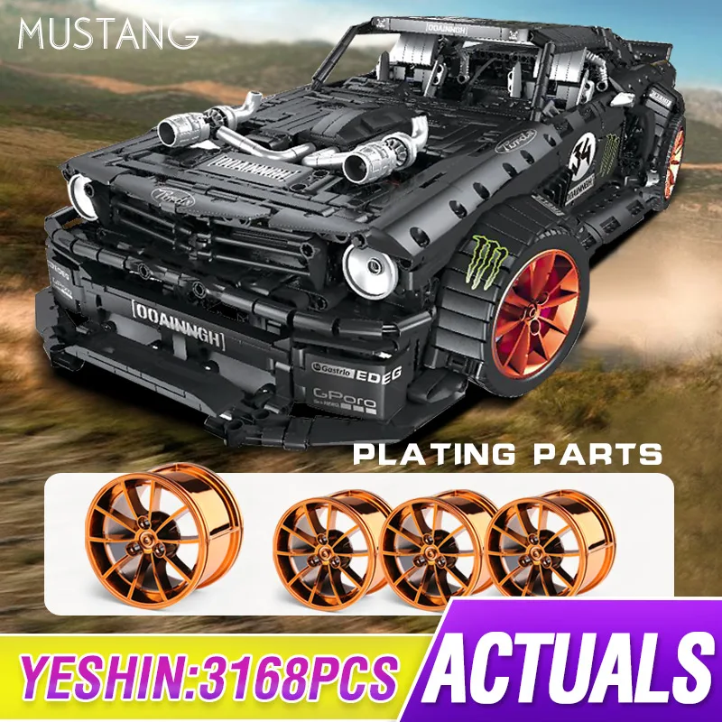 3168 шт Мпц Броды Мустанги Hoonicorns RTR V2 модель строительные блоки маленького размера