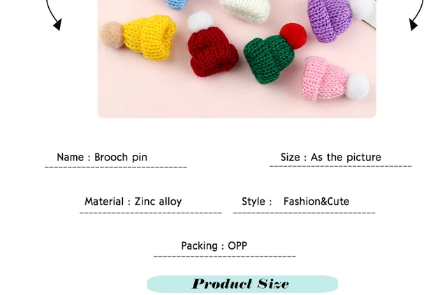 Lapel Pins Broche Women Cute Mini Knitted Hairball Hat Brooch pin