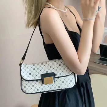 

Ladies Designer Underarm Bag 2020 New Female Bag Color Matching Geometric Printing One-shoulder Handbag Baguette Bag Channels GG