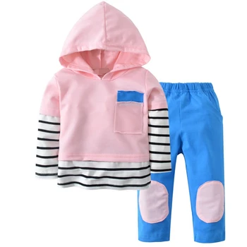 

2Pcs/set Kids Clothes Baby Girl Autumn Newborn Floral Long Sleeve Hooded Tops+ Pants Infant Baby Clothes Set HotI