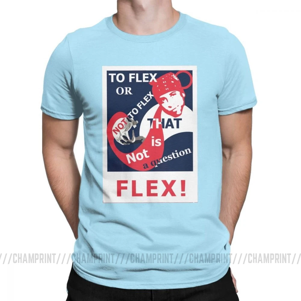 To Flex Or Not To Flex That Is A Question футболка для мужчин Ricardo Milos Эстетическая Vaporwave забавные хлопковые футболки подарок идея Топы - Цвет: Небесно-голубой