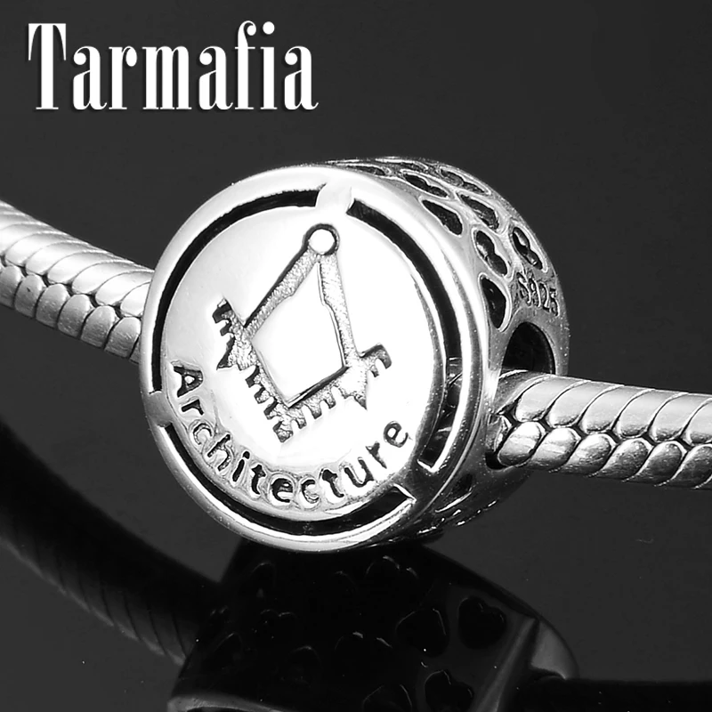 

Architecture occupation symbol sign 925 Sterling Silver Beads Fit Original Pandora Charm Bracelets Jewelry Making for Women Men