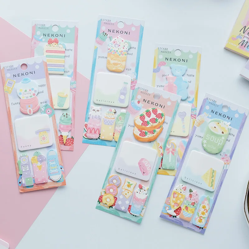 Strawberry Bear Wish Bottle Soup Nekoni Memo Pad Sticky Notes Memo Notebook Stationery Papelaria Escolar School