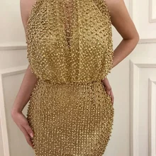 5 ярдов mm002# золотая полоса ручная печать клееный Блестящий Жемчуг Сетка кружевная ткань для распиловки br свадебное платье