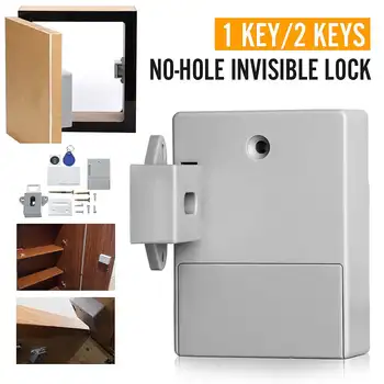 

Electronic No-hole Lock Furniture Keyless Door Lock For Drawer Locker 20uAh ABS Electronic Induction Locks Corrosion-proof