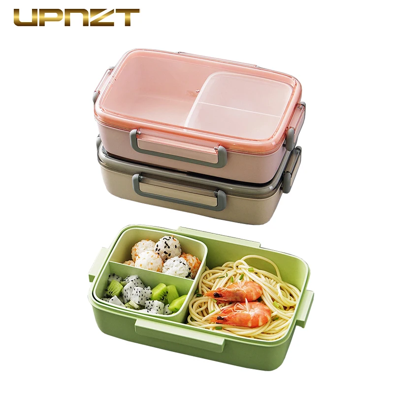 

New Microwave Lunch Box Independent Lattice Bamboo Fiber For Kids Bento Box Portable Leak-Proof Bento Lunch Box Food Container