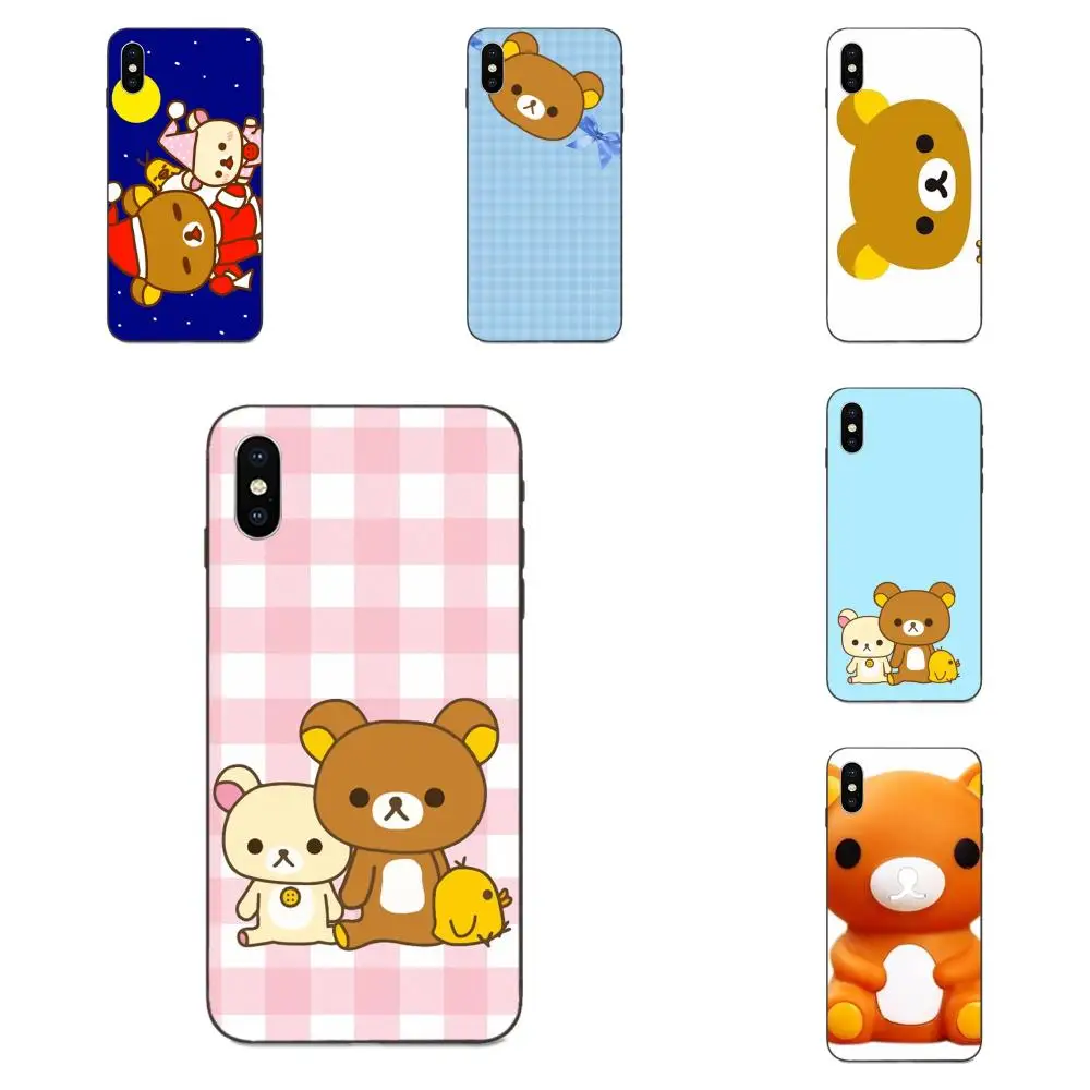 Мягкий Силиконовый ТПУ черный чехол для телефона Bear Rilakkuma Usb Apple iPhone 4 4S 5 5S SE 6 6S 7 8 Plus