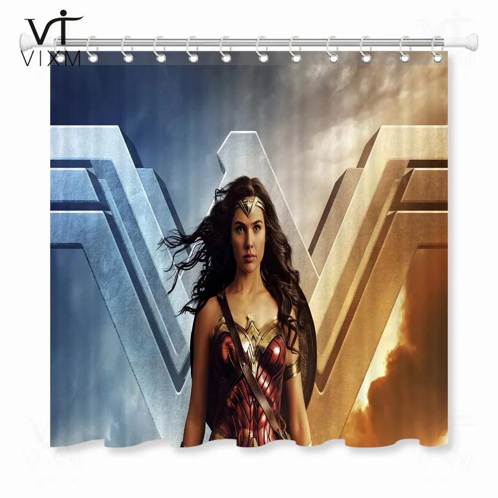 Vixm домашний фильм занавеска для душа s Wonder Woman Водонепроницаемая занавеска для ванной Экологичная полиэфирная занавеска для ванной