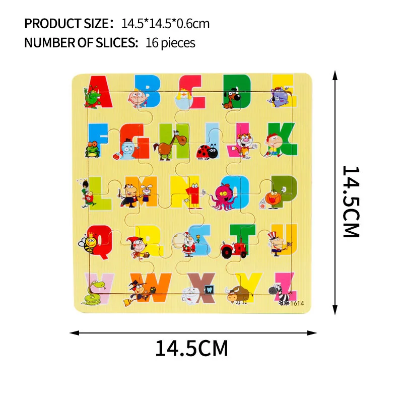 JX-1614 14,5x14,5 см Мультяшные деревянные пазлы, игрушки, животные, морская черепаха, транспортное средство, детская головоломка, обучающие игрушки для детей, подарок для детей - Цвет: JX-1614