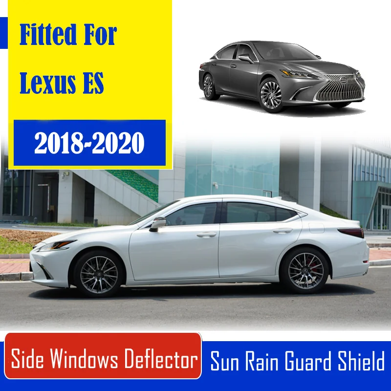 

1 Set Chrome Side Vent Sun Shade Window Visors Rain Guard Deflectors For Lexus ES 2018-2020
