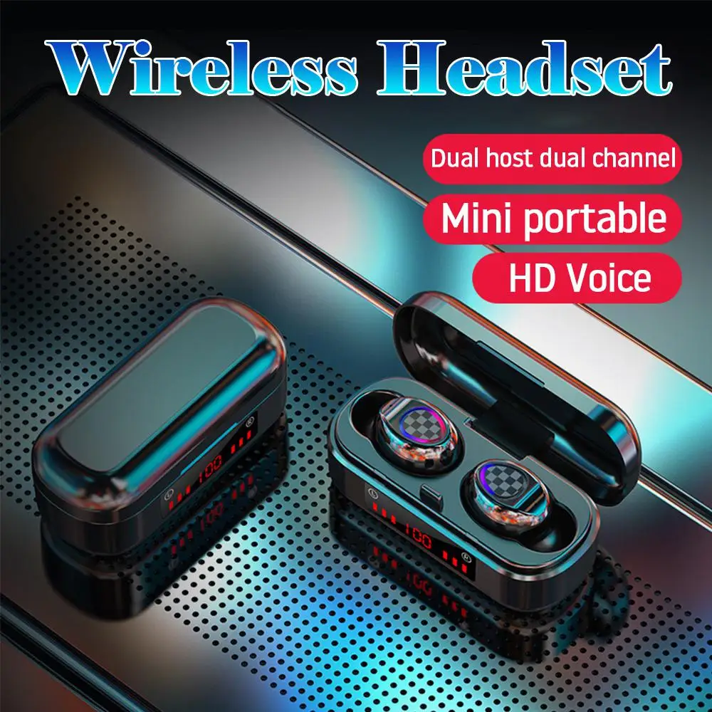 Bluetooth Earphone 5 0 Wireless touch Headphone TWS Sports Waterproof Headset Earbuds LED Digital Ear Phone with Mic For Android