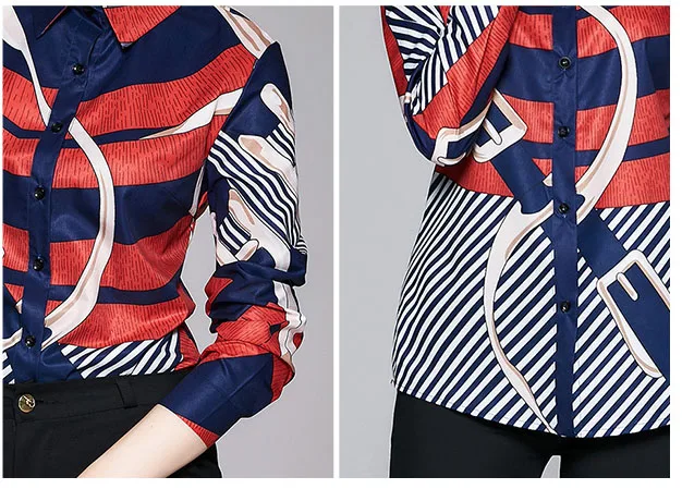 2019 Autumn Women Long Sleeve Blouse Runway Design Casual Shirt Office Lady Elegant Top Shirt