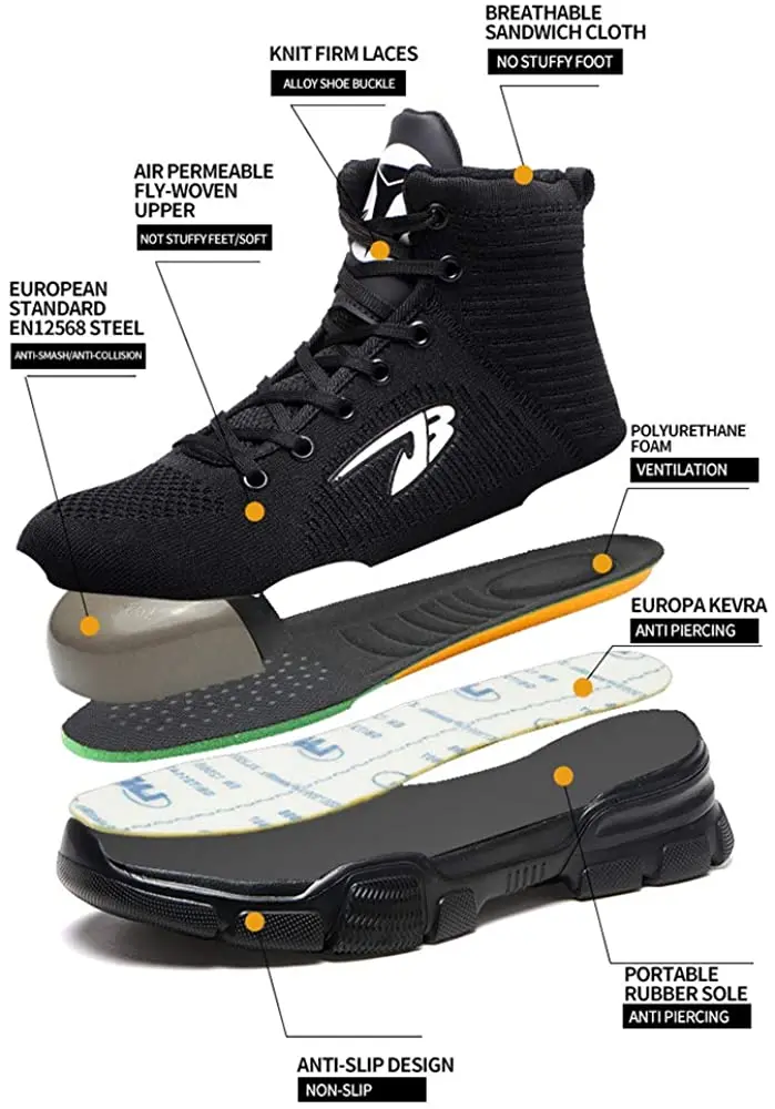 Steel-toed Boots Men's Women's Winter Warm and Comfortable Industrial Structure Non-slip Tennis Indestructible Work Safety Shoes