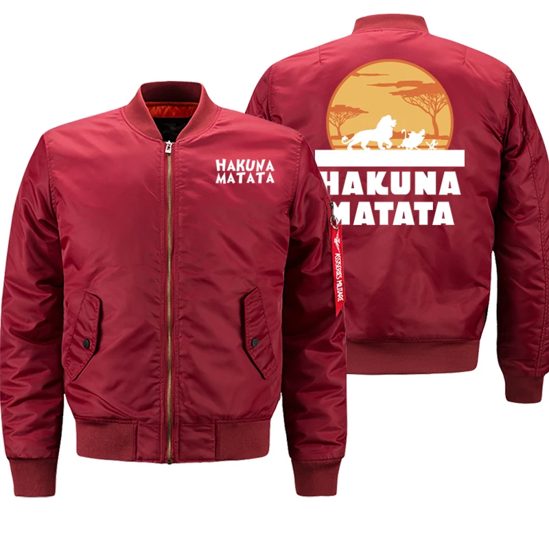 Осенне-зимняя Толстая куртка для мужчин HAKUNA MATATA мотоциклетные уличные мужские куртки-бомберы хип-хоп плюс размер 8XL военная куртка - Цвет: red5