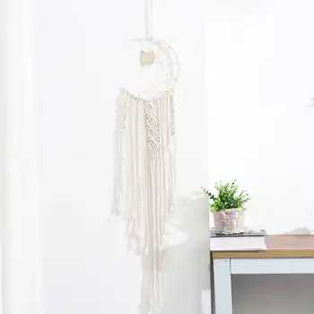

Bohemian Chic Macrame Wall Hanging Tapestry Mandala Moon Dreamcatcher Wall Decor Boho Woven Knitted Tapestries Home Decoration
