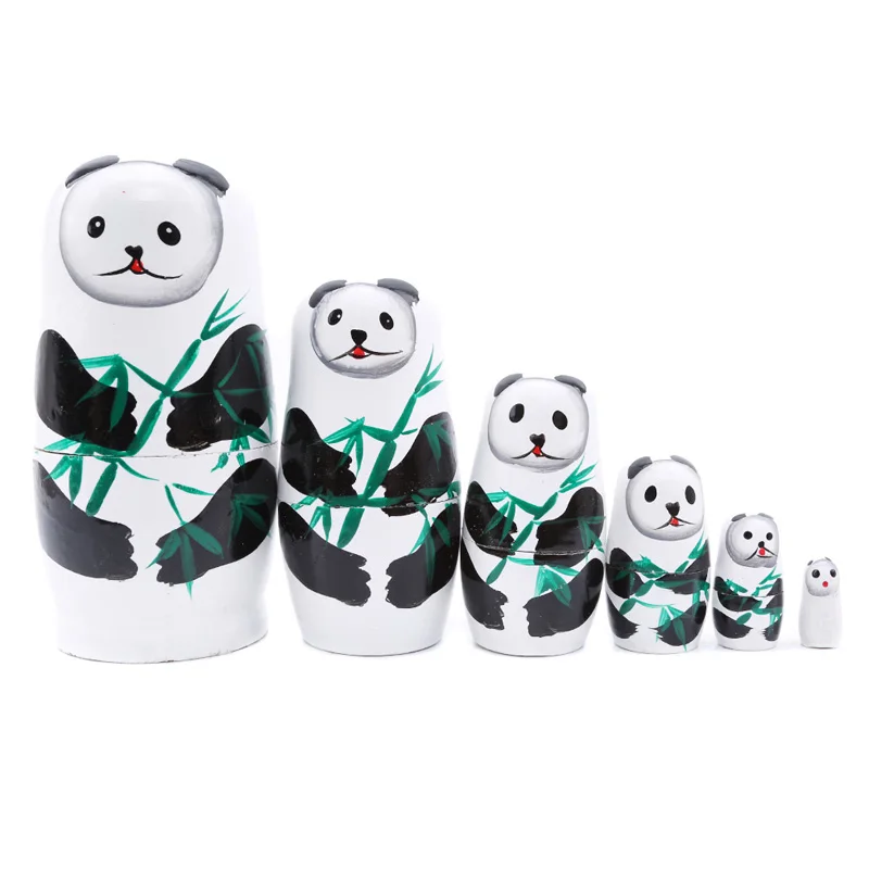 

6pcs Cute Panda Russian Nesting Dolls Panda Matryoshka Dolls Handmade Russian Nesting Dolls Toys For Children Home Decor Gift