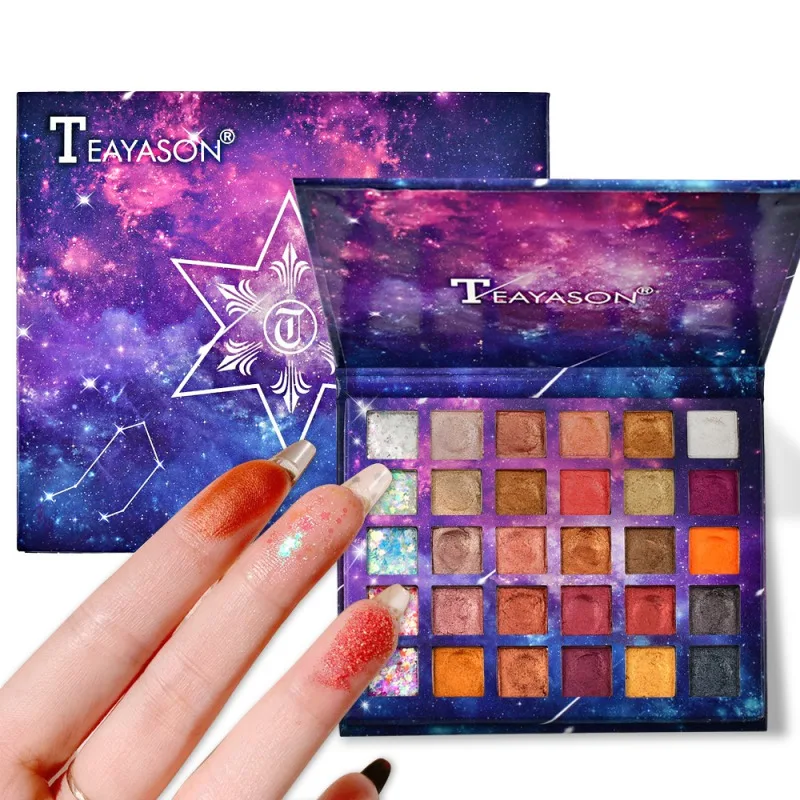 

Unique 30-Color Diamond Sequins Pearl Star Eyeshadow Palette Waterproof Eye Shadow Powder Palette Starry Shinning