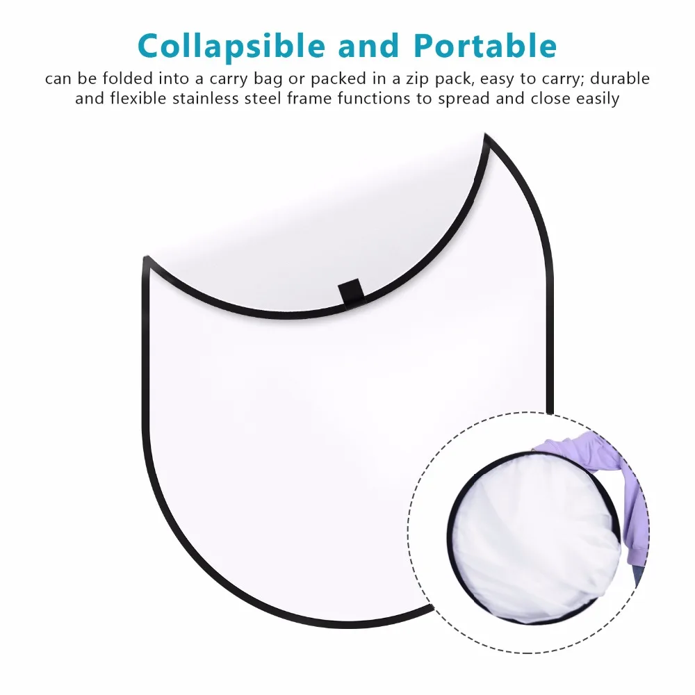 Neewer 5x7 feet/1.5x2.1 Meters Reflector Foldable Pop-Out Soft Diffuser Disc with Clamp Holder and Carrying Case for Studio and Outdoor Portrait Video Shooting Product Photography 