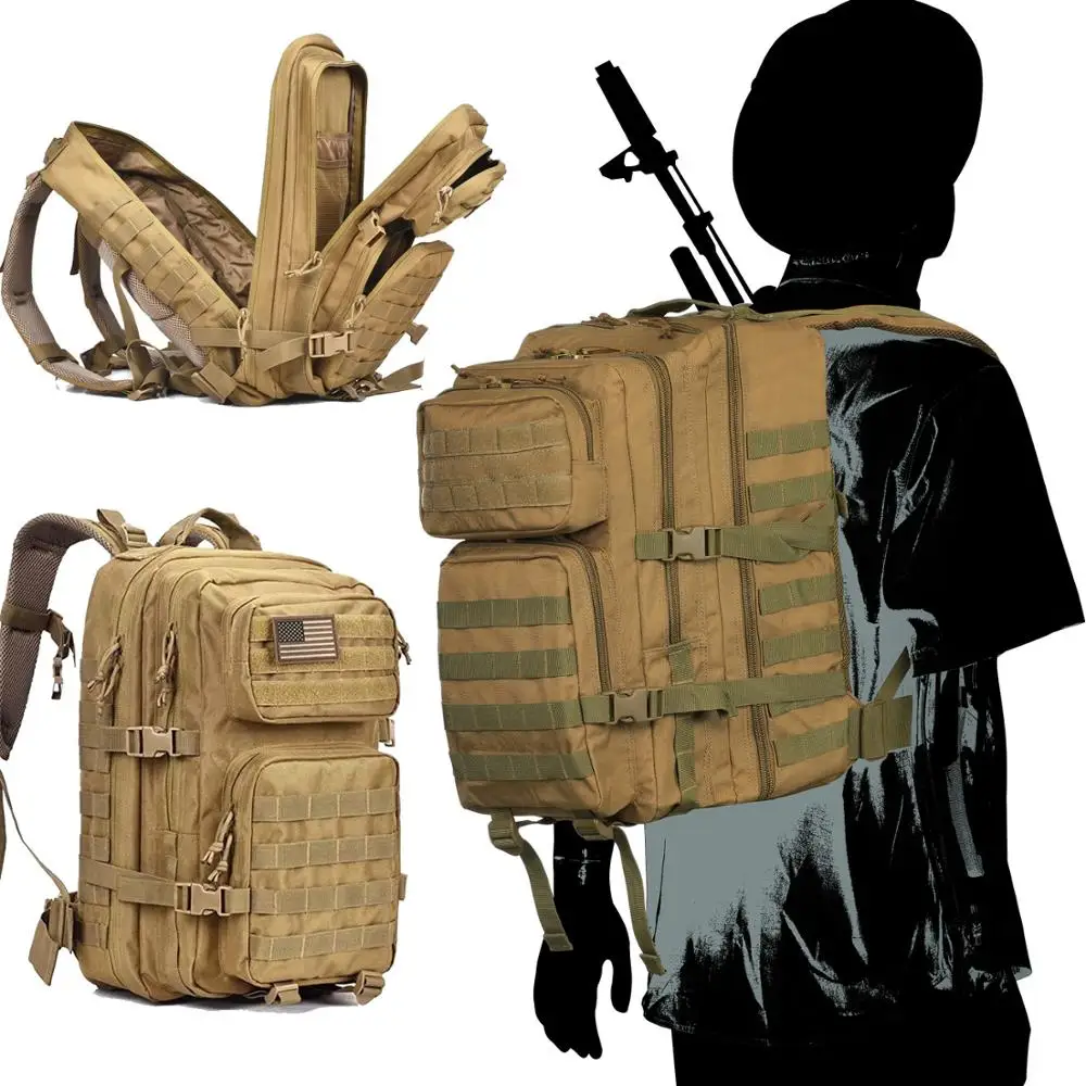  WAR GROUND 50L Military Tactical Bag Backpack Waterproof Outdoor Mountaineering Large Capacity 3D C