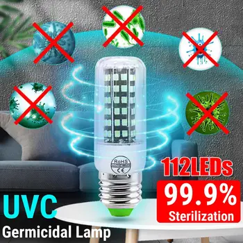 

10W 112LEDs UVC Germicidal Light Ozone UV Ultraviolet Sterilizing Corn Bulb Lamp E14/E27 Bedroom Living Room Disinfection Light