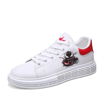 

Fashion Skateboard Shoes Sneakers Breathable Flat Men Shoes Leather Male Comfortable Lightweight Men Shoes White Shoes