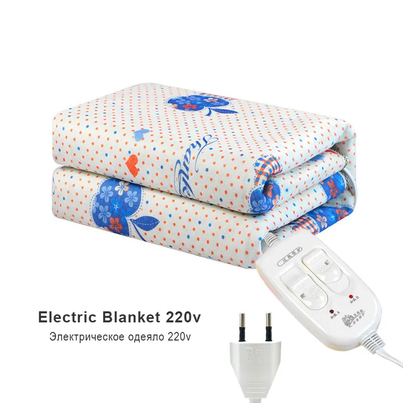 Electric Heating Blanket 220V Thermostat Heater Warmer Pads Soft Polyester Floral Printed Bedroom Blankets Warm Winter | Бытовая