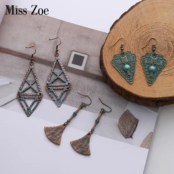 

Vintage Triangle Earrings Geometric BOHO Drop Earrings for Women Brincos 6 styles Fashion Ethnic Jewelry Gift for Wife Girls