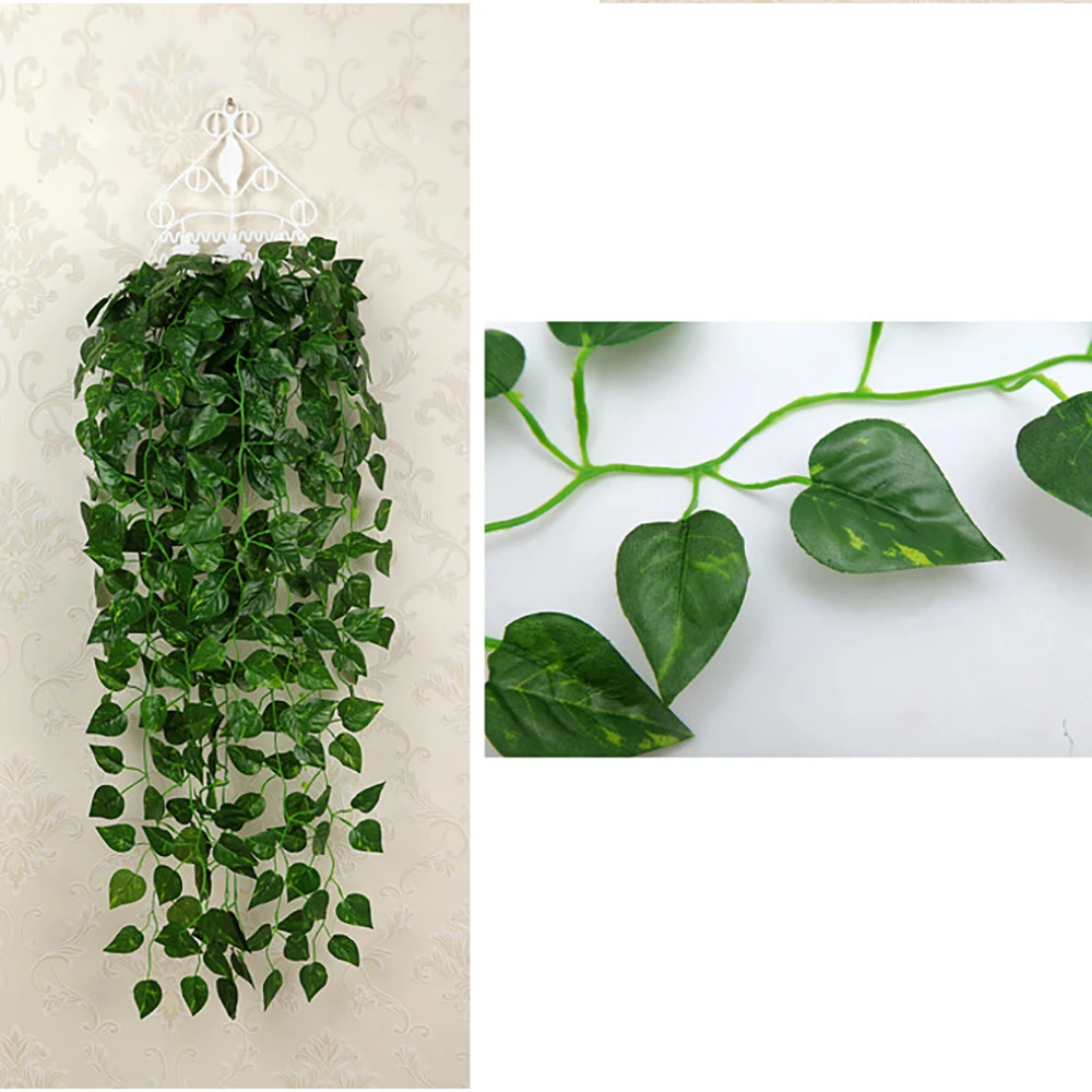 Artificial Hanging Plants Ivy Vine Fake Leaves Greeny Chain Wall Home Room Garden Wedding Garland Outside Decoration | Дом и сад